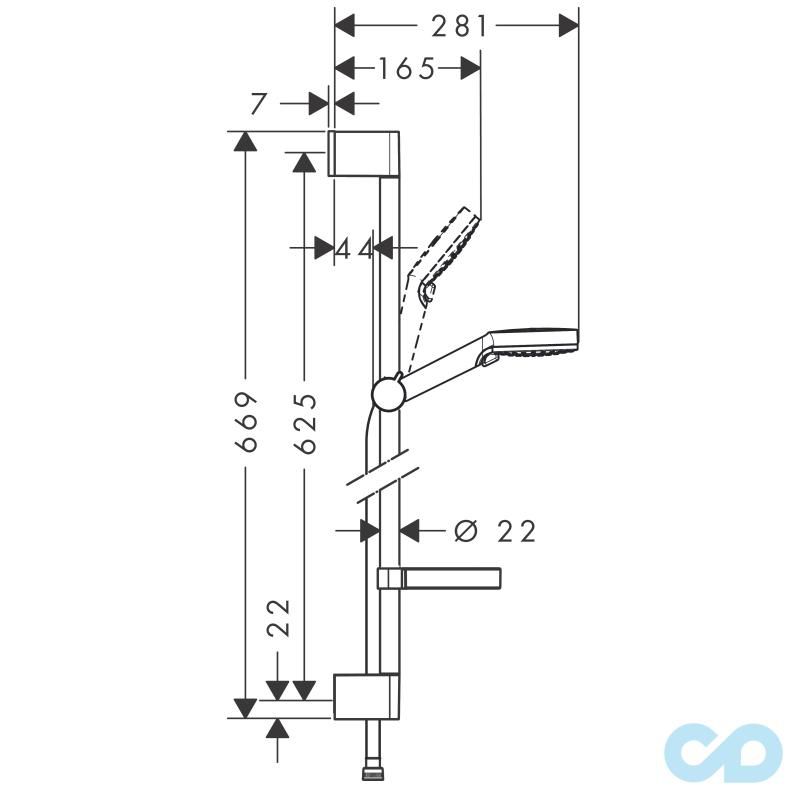 Набір змішувачів для ванни Hansgrohe Focus 1092019 технічна схема 2