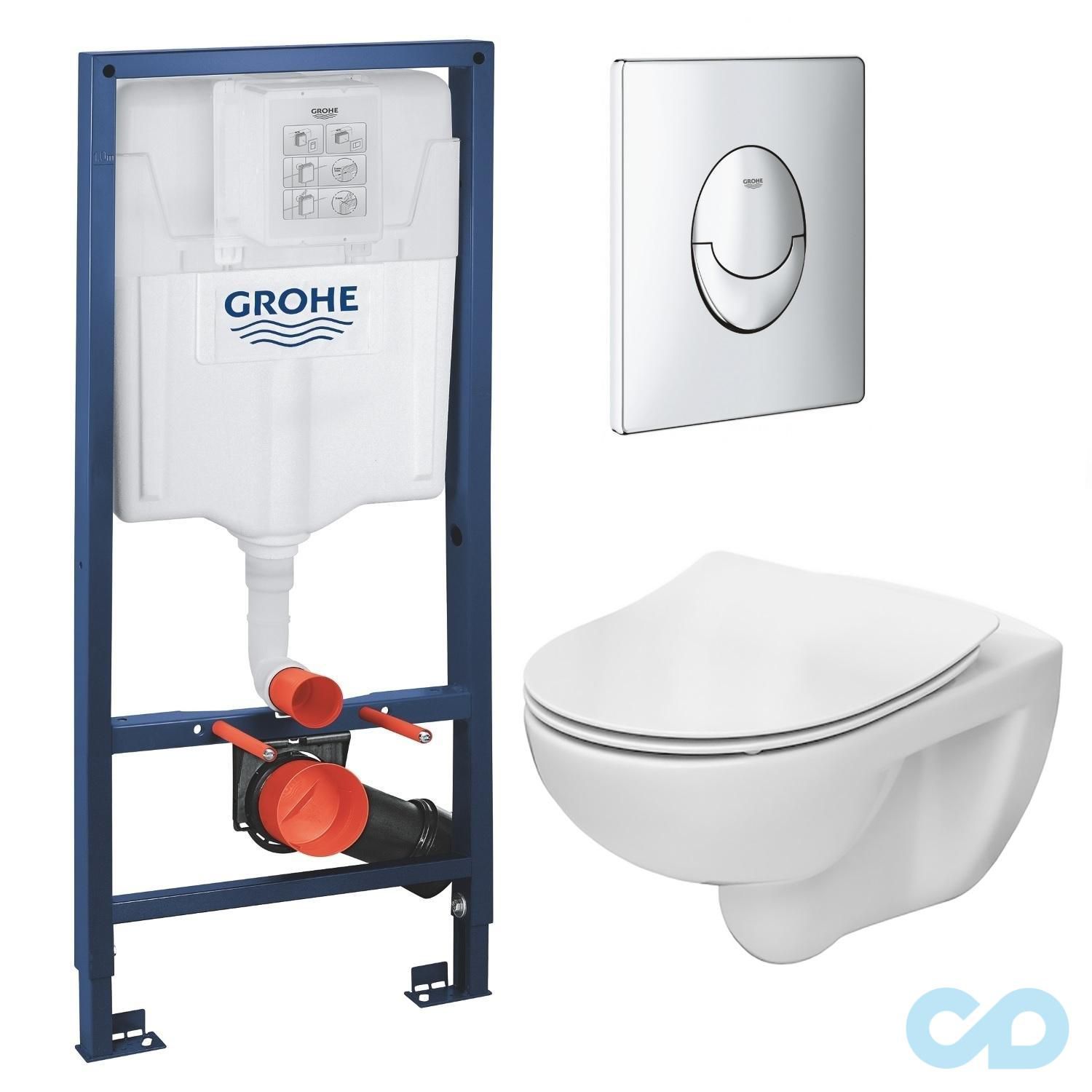 Інсталяція Grohe Rapid SL 38721001 c підвісним унітазом Roca Victoria Rimless A34H398000 