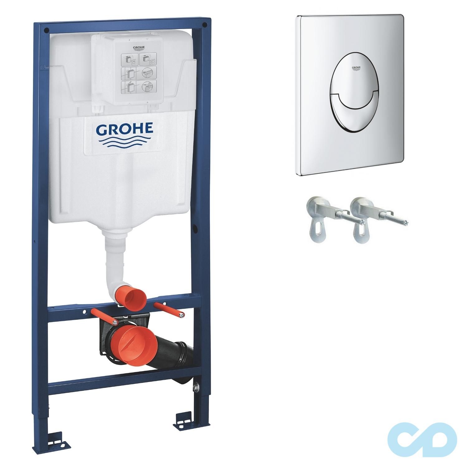 дизайн Инсталляция Grohe Rapid SL 38721001 c подвесным унитазом Roca Victoria Rimless A34H398000