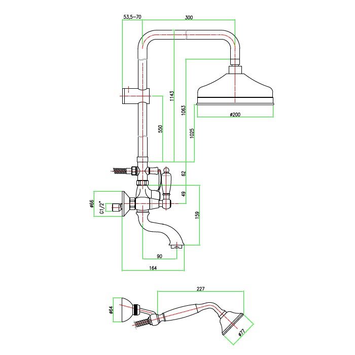 креслення Душова система Fiore Margot 26CR0615
