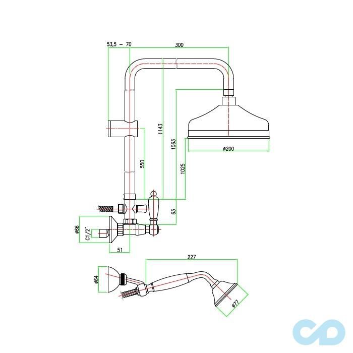 креслення Душова система Fiore Margot 26ZZ0620