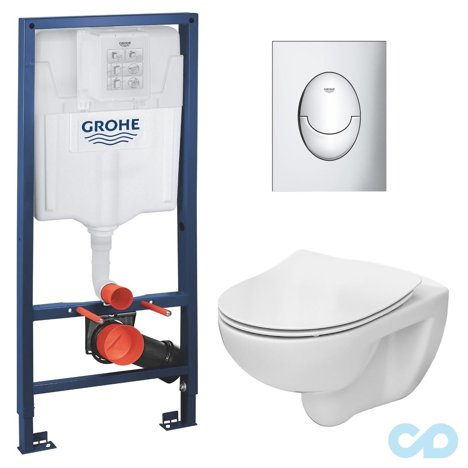 Інсталяція Grohe Rapid SL 39503000 c підвісним унітазом Roca Victoria Rimless A34H398000 (оновлена ​​клавіша змиву
