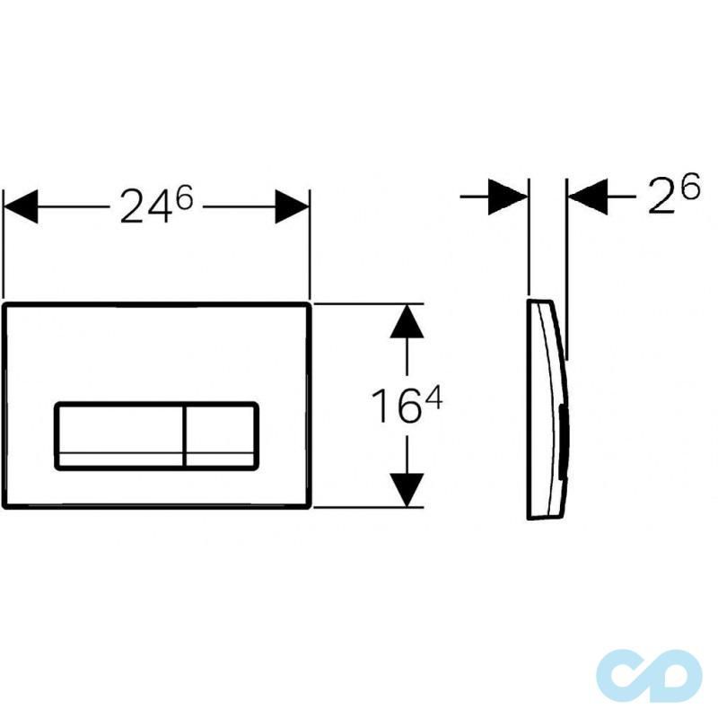 Інсталяція Geberit Duofix 458.178.21.1 c підвісним унітазом Roca Victoria Rimless A34H398000 технічна схема 2