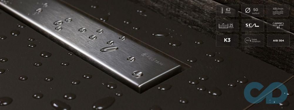 дизайн дренажний канал Pestan Confluo Frameless Line 75 см 13701232