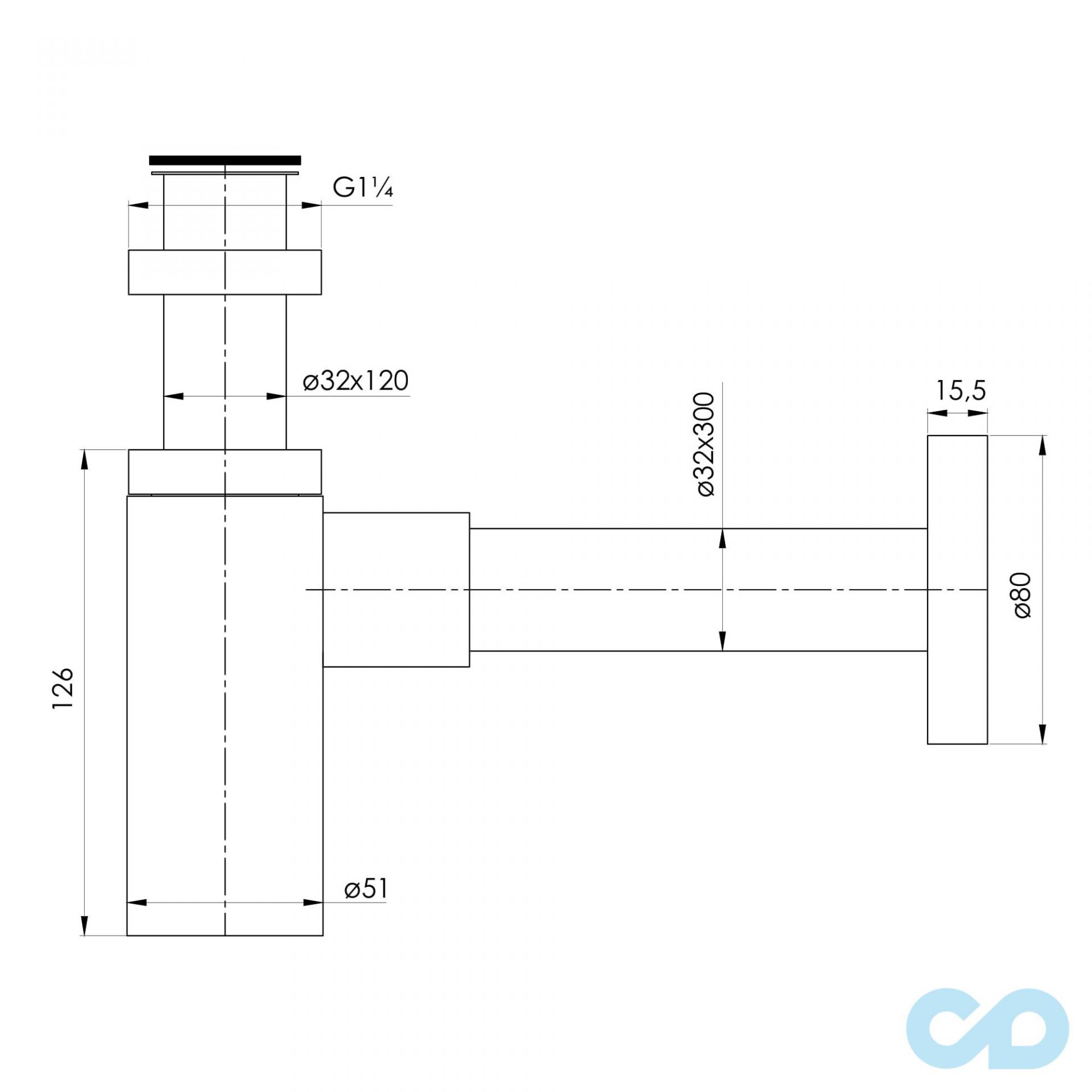 креслення Cіфон для раковини Imprese Grafiky ZMK041807600