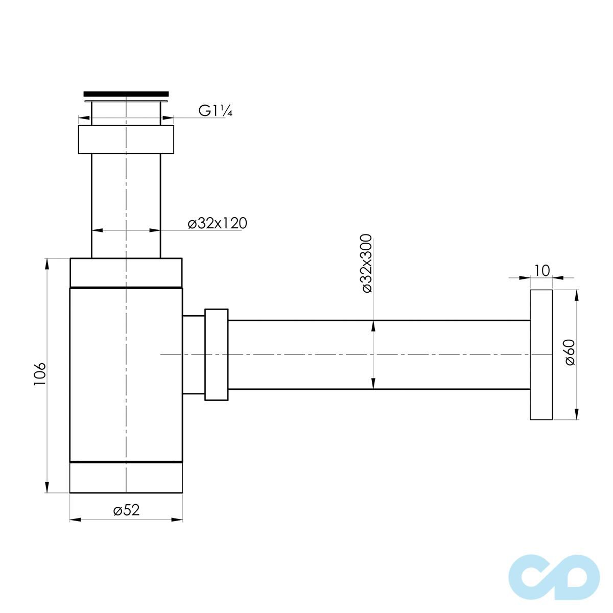 креслення Сифон для раковини Imprese Hydrant ZMK031806600