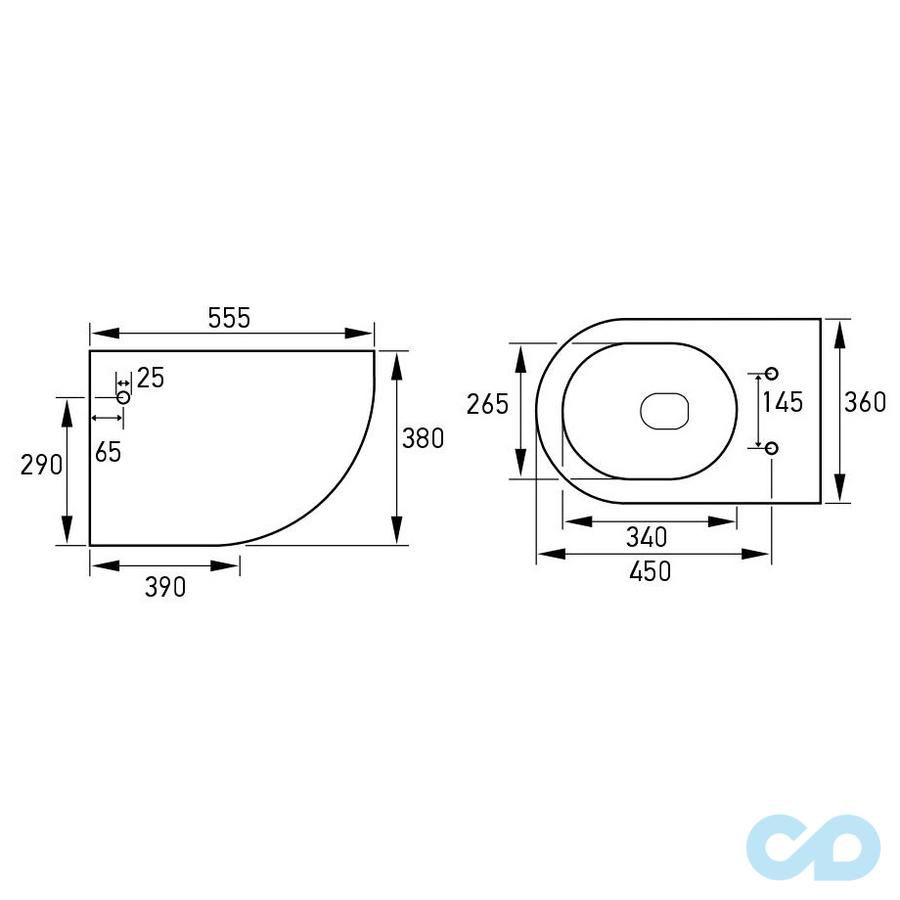 креслення Унітаз підвісний Volle Amadeus 13-06-055