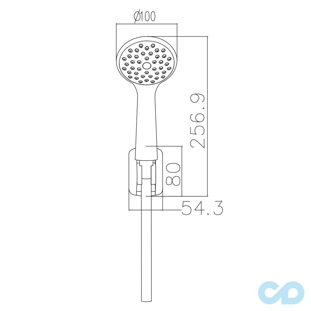 креслення Душовий гарнітур Imprese 1 115 + S023 + W100SL1 CP
