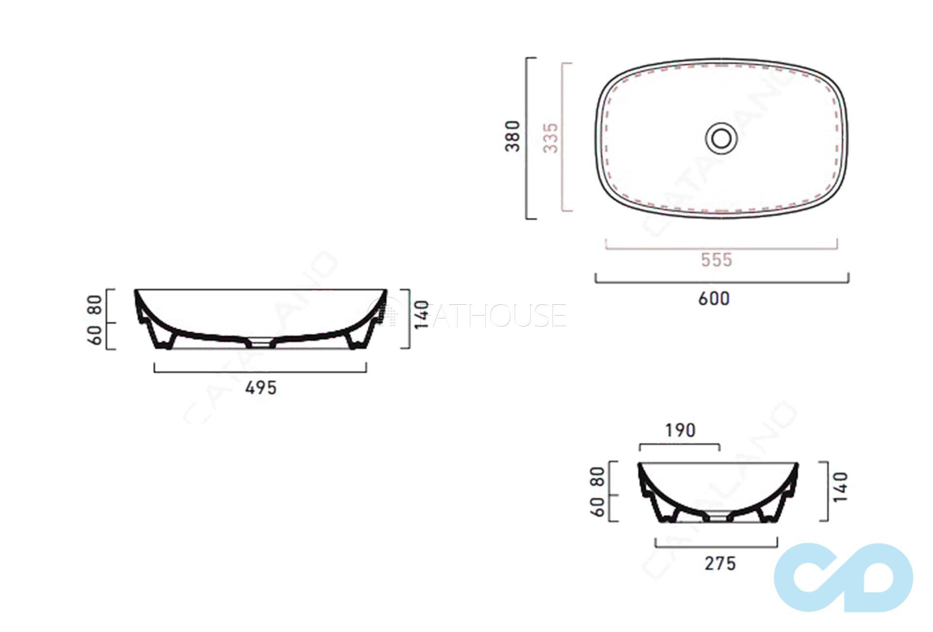 креслення Раковина Catalano Green Lux 160AGRLXCS