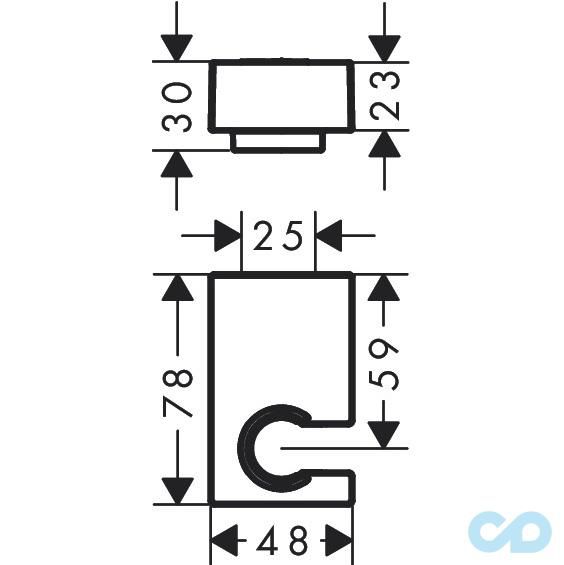 креслення Тримач ручного душу Hansgrohe Porter E 28387000