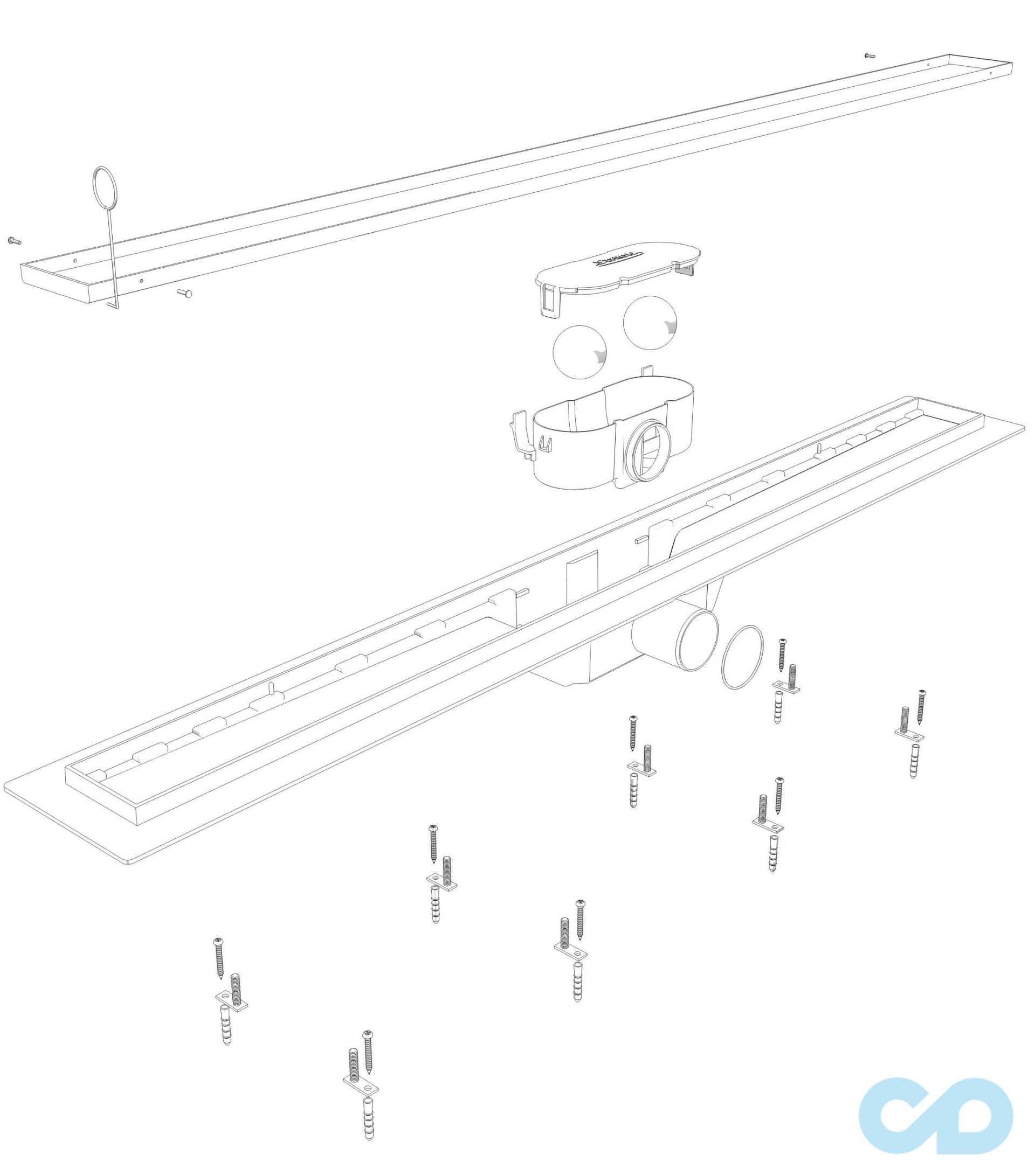 креслення Душовий канал Styron 