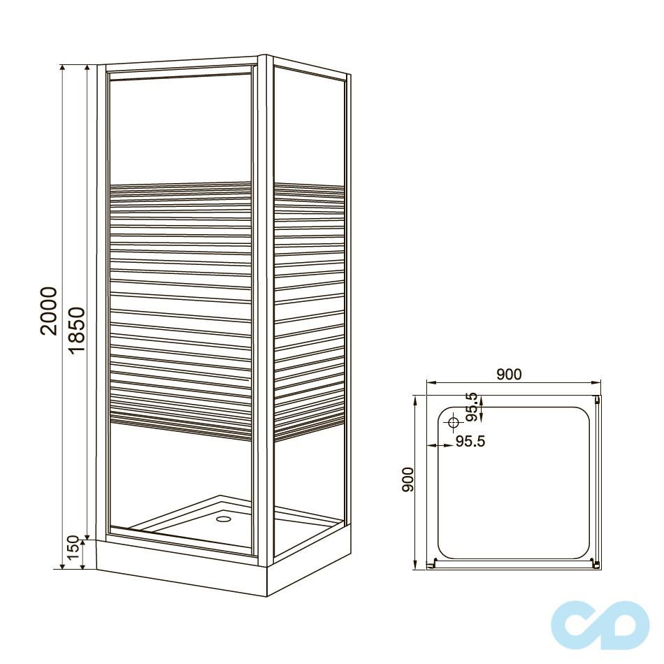 креслення Душова кабіна Eger Frida 599-151-15