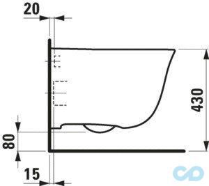 Унитаз подвесной Laufen New Classic H8208510000001 техническая схема 2