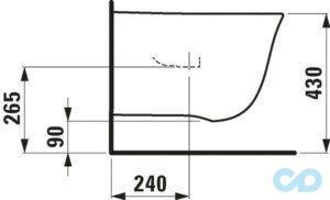 Біде підвісне Laufen The New Classic H8308510003021 технічна схема 2