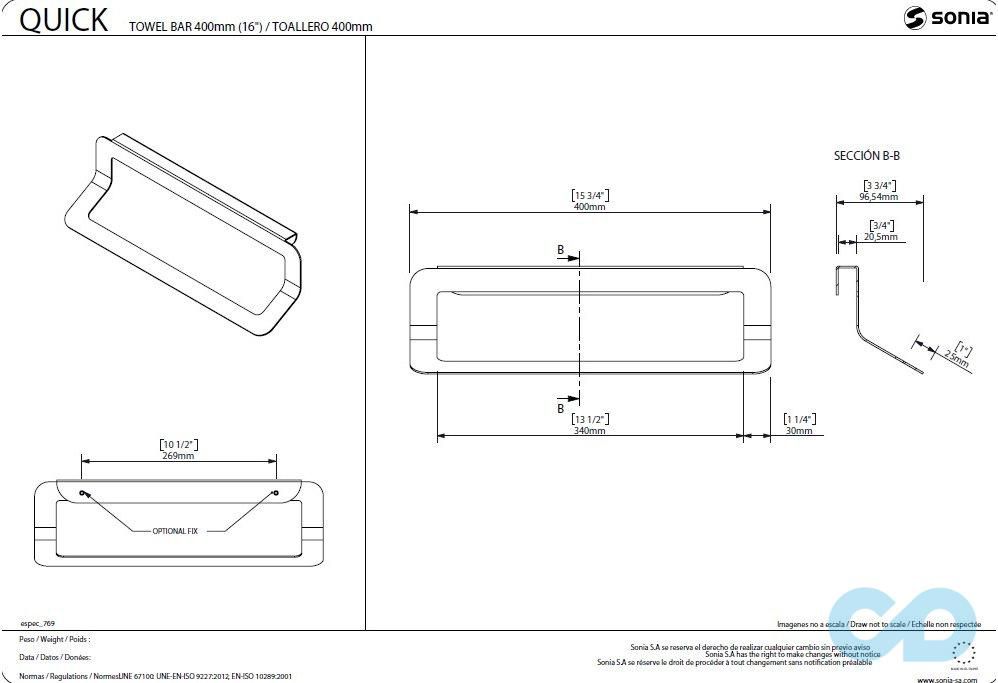 креслення Полотенцедержатель Sonia Quick 176908