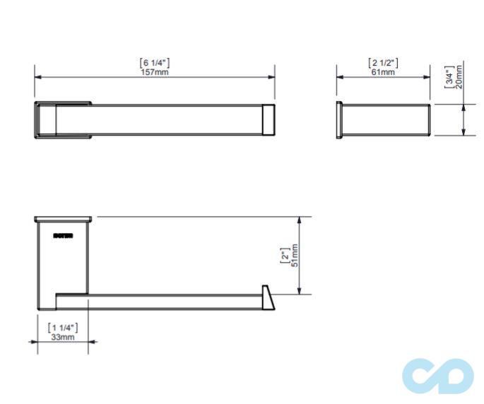 креслення паперотримач Sonia S-Cube Black 173037