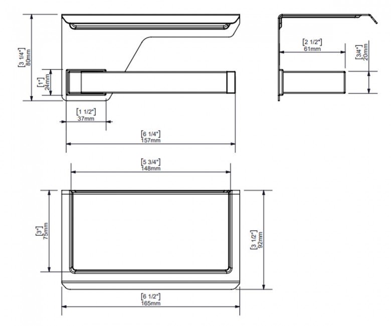 чертеж Бумагодержатель Sonia S-Cube Black 176373