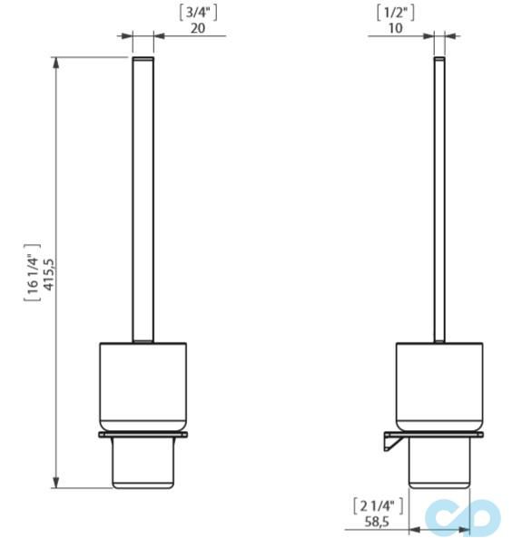 чертеж Ёршик для унитаза Sonia S-Cube Black 169979