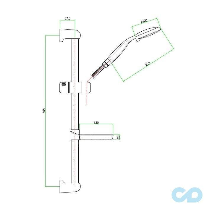 технічна схема Набір змішувачів для ванни Fiore Kevon KEVONSET3X1