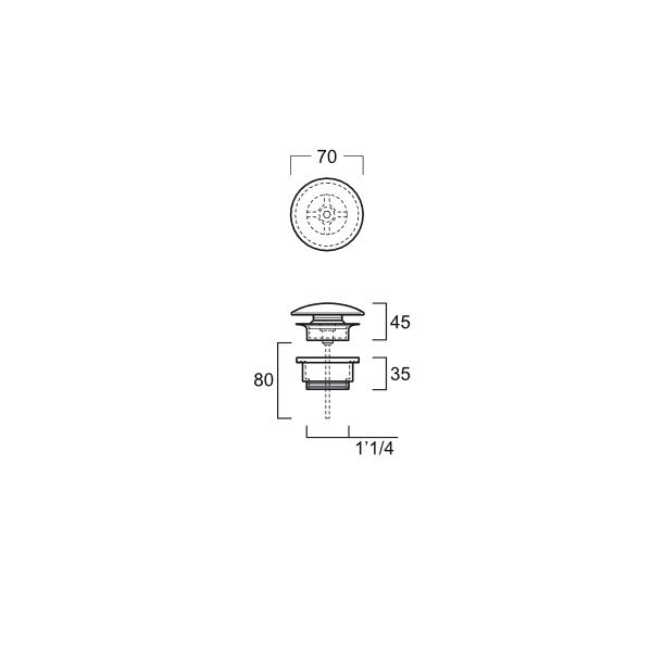 креслення Донний клапан Simas PLCE