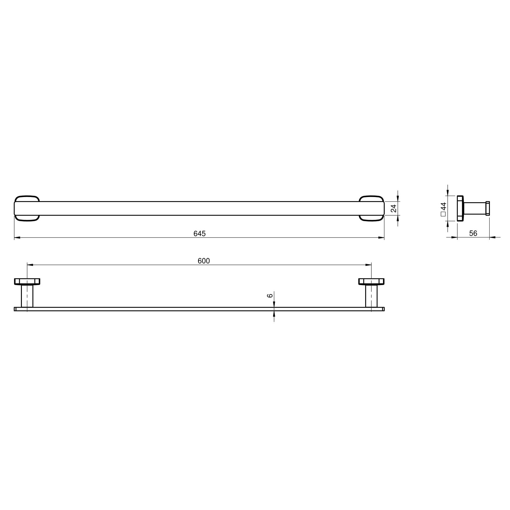 креслення Полотенцедержатель Volle Teo 15-88-342