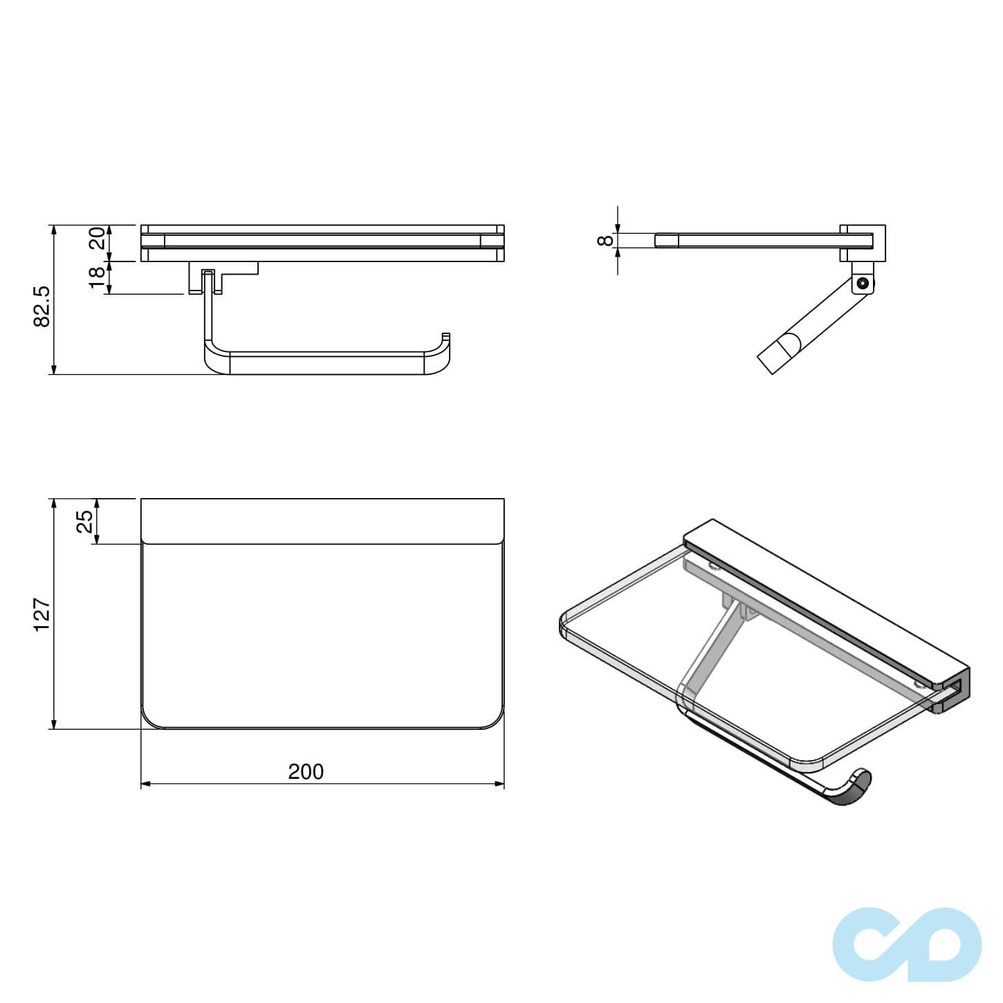 креслення паперотримач Volle Teo 15-88-446