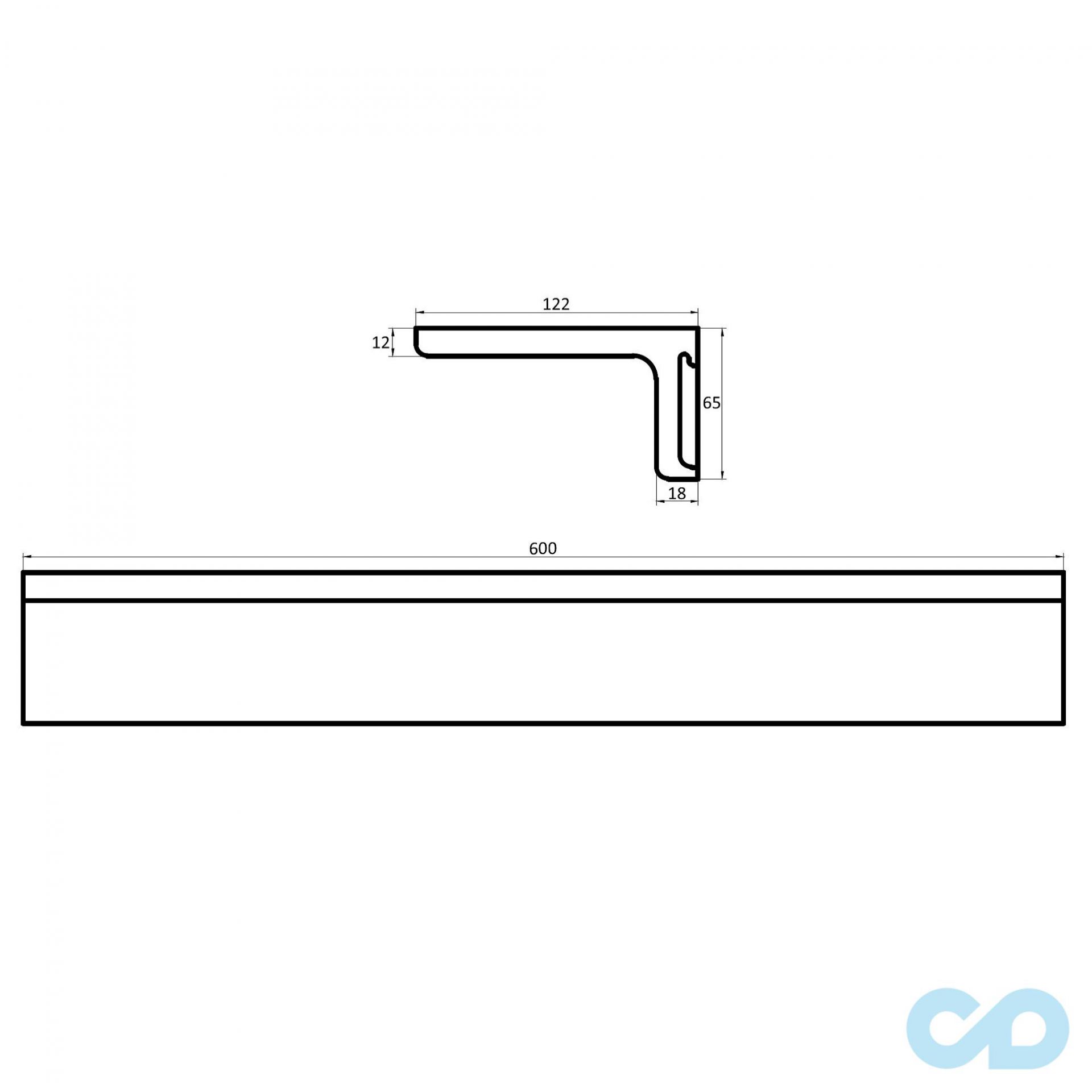креслення Поличка кам'яна Volle Teo 18-40-114