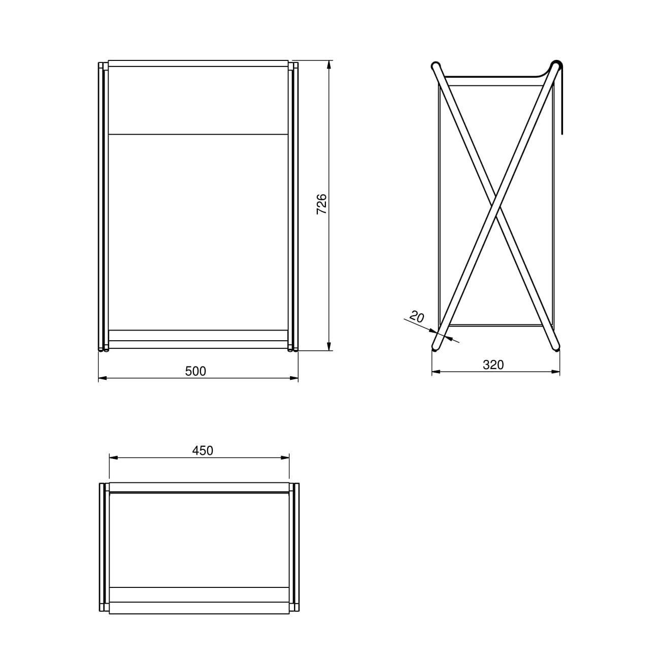 креслення Кошик для білизни Volle 15-73-781
