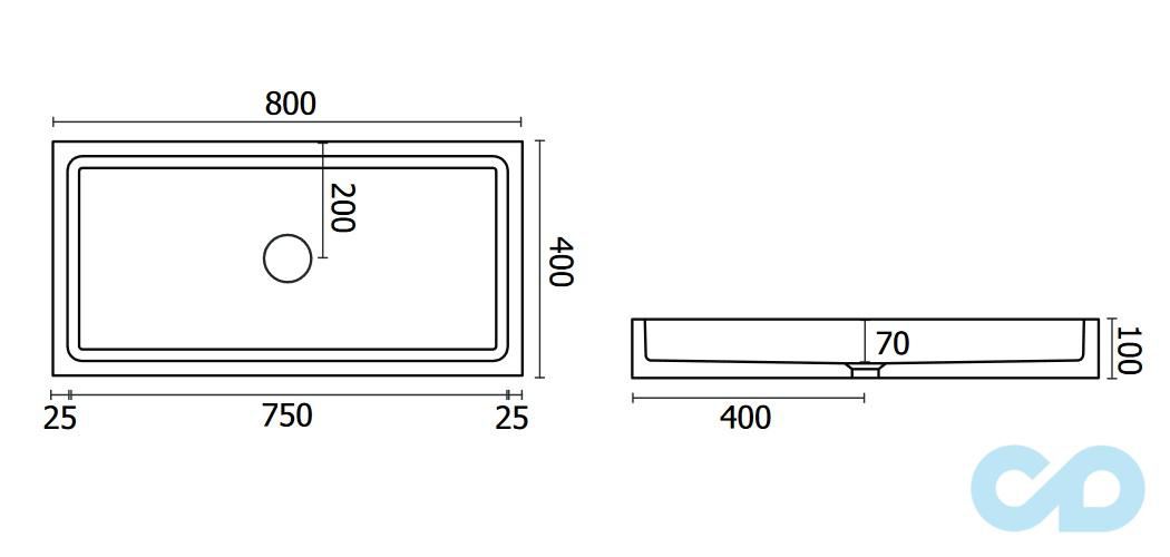 креслення Накладна раковина Badeloft MWB-01-L