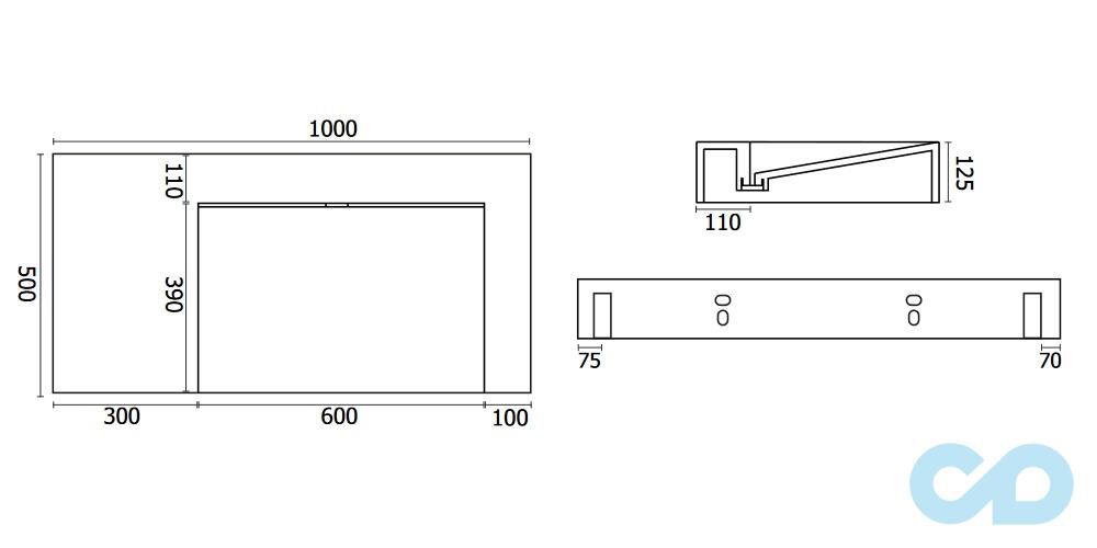 креслення Підвісна раковина Badeloft WT-04-B