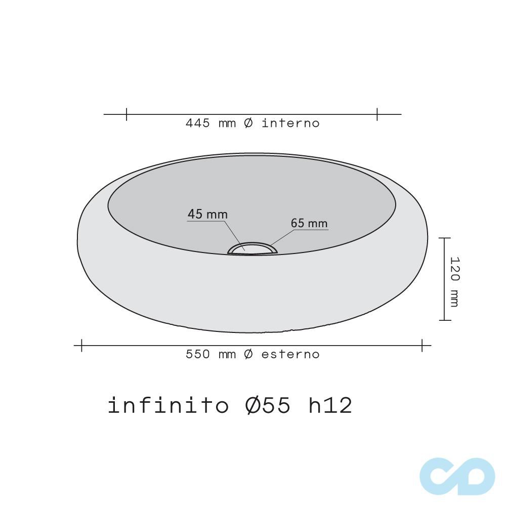 креслення Накладна раковина Imso ISLAINFBC