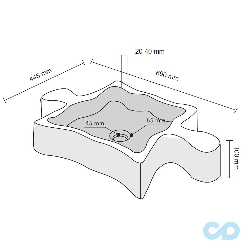 креслення Накладна раковина Imso ISTURPUBC
