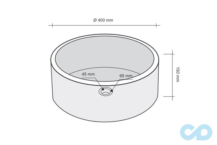 креслення Накладна раковина Imso ISLACERBG