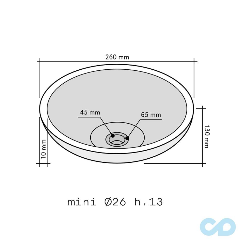 креслення Накладна раковина 26x26 Imso ISLAMIONI