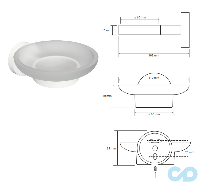 чертеж Мыльница Bemeta White 104108044