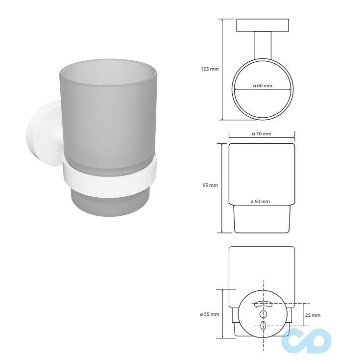 креслення Тримач зубної щітки Bemeta White 104110014
