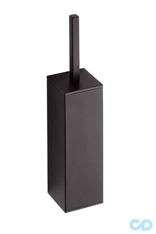 Туалетна щітка з власником Bemeta Nero 135913090 чорна висока