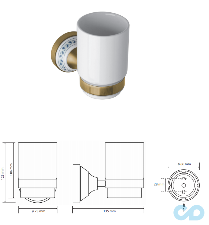 чертеж Держатель зубной щетки Bemeta Kera 144710017 бронза