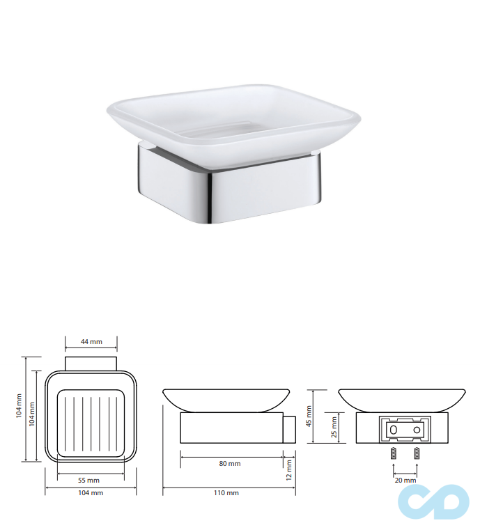 креслення Мильниця Bemeta Solo 139108032 хром