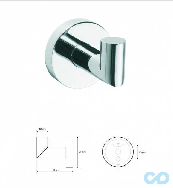креслення Гачок Bemeta Omega 104206022 хром