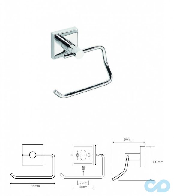 креслення Тримач туалетного паперу Bemeta Beta 132112042 хром