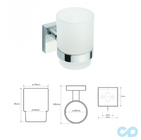 креслення Тримач зубних щіток Bemeta Beta 132110012 хром