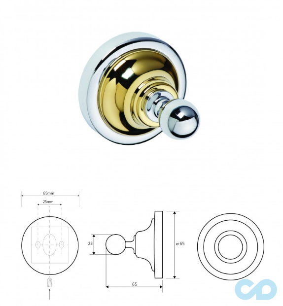 креслення Гачок Bemeta Retro 144206138 золото/хром