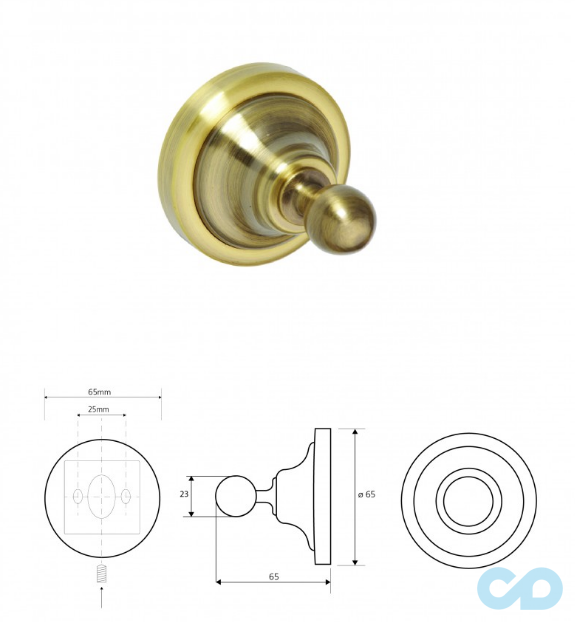 креслення Гачок Bemeta Retro 144206138 бронза