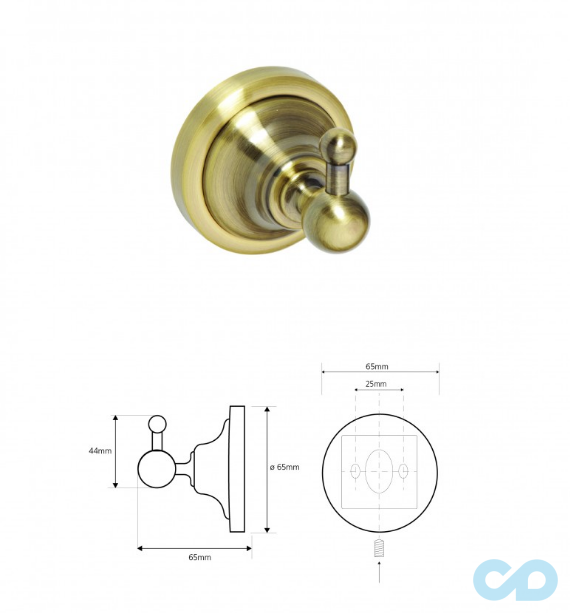 креслення Гачок Bemeta Retro 144106017 бронза