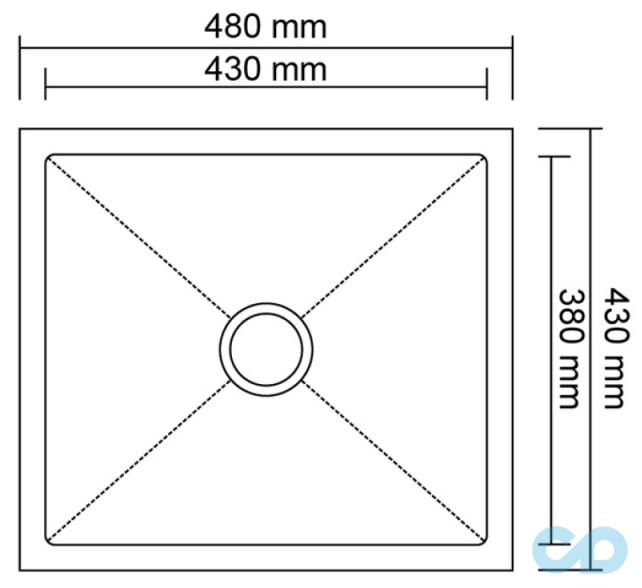 креслення Кухонна мийка Imperial Handmade D4843BL PVD