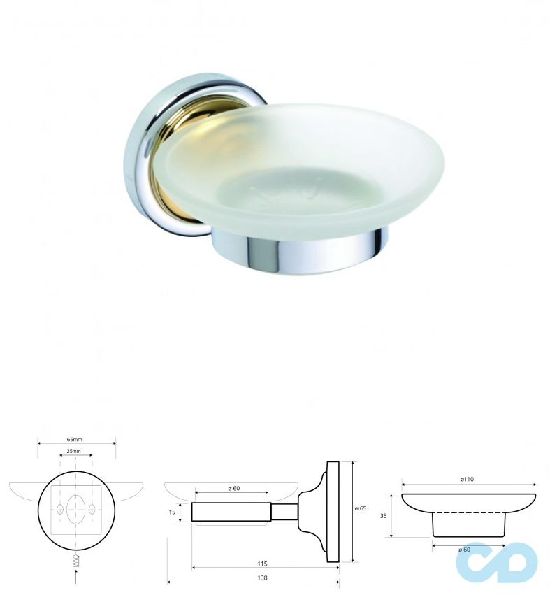 креслення Мильниця Bemeta Retro 144208028 золото/хром