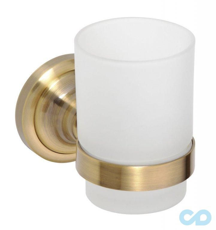 Тримач зубних щіток зі склянкою Bemeta Beta 144110017 бронза