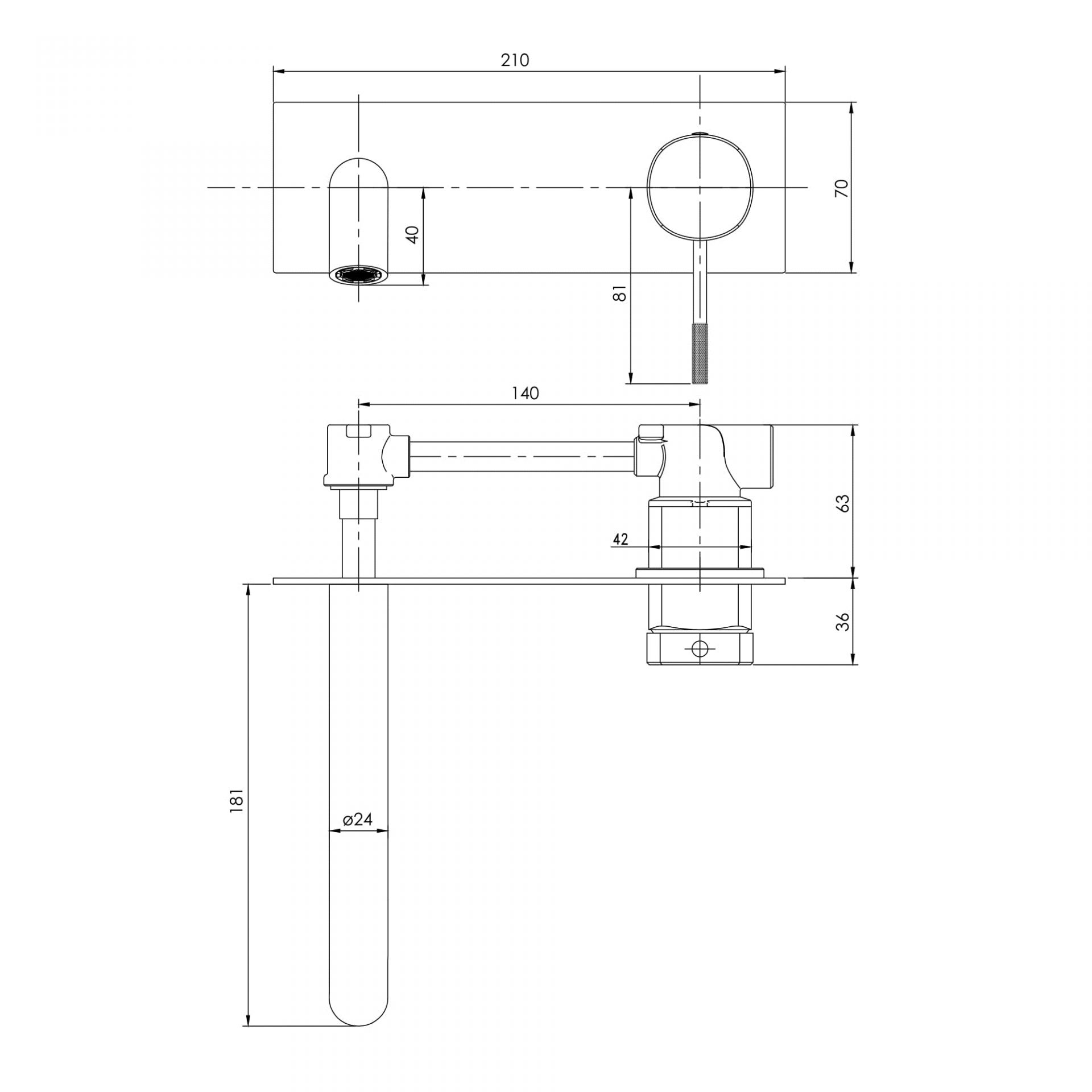 креслення Настінний змішувач для раковини Imprese Brenta ZMK081906030
