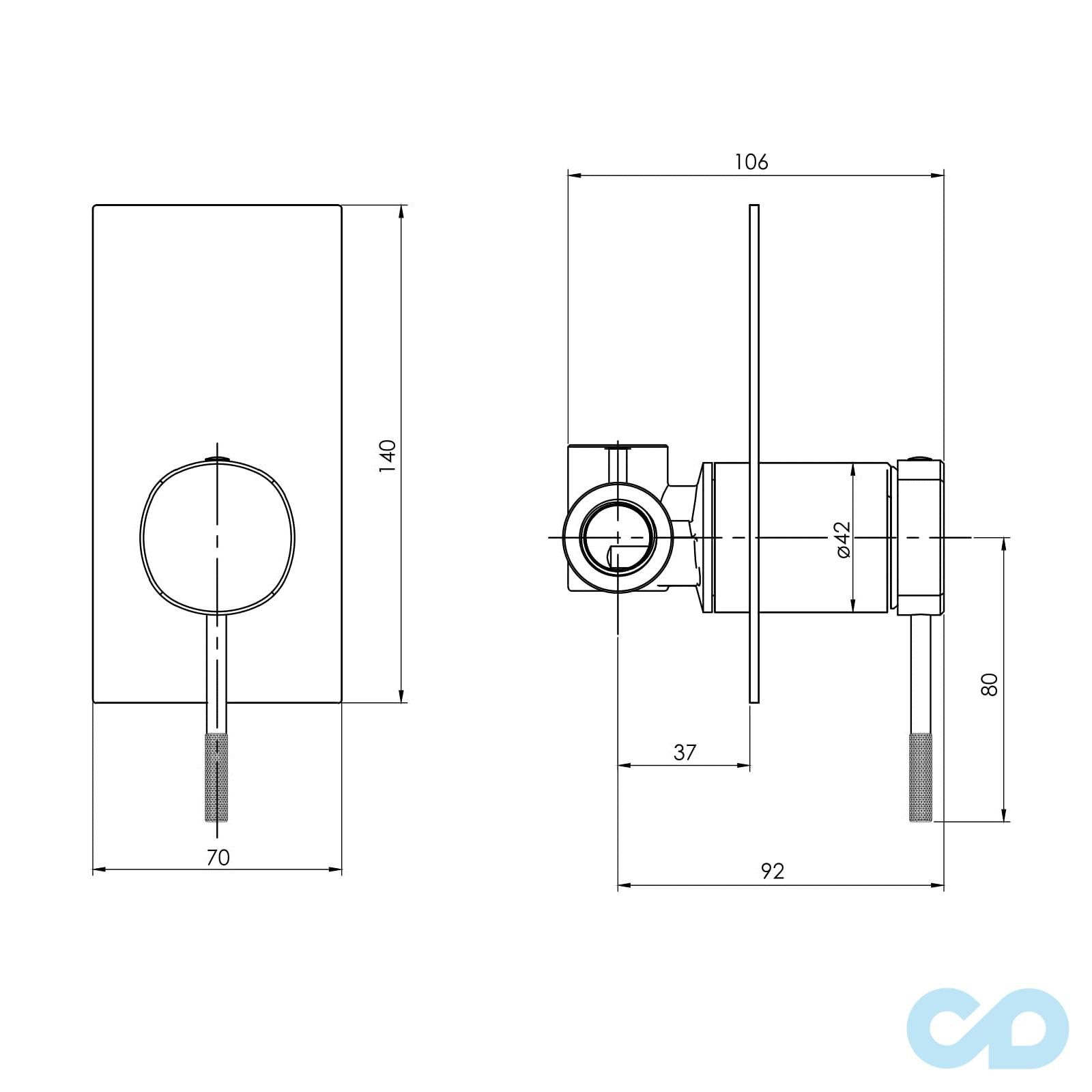 креслення Змішувач прихованого монтажу Imprese Brenta ZMK081906081